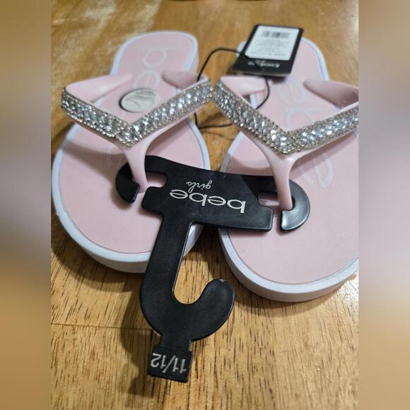 bebe Other - Bebe Girls Pink Sandals with Rhinestones